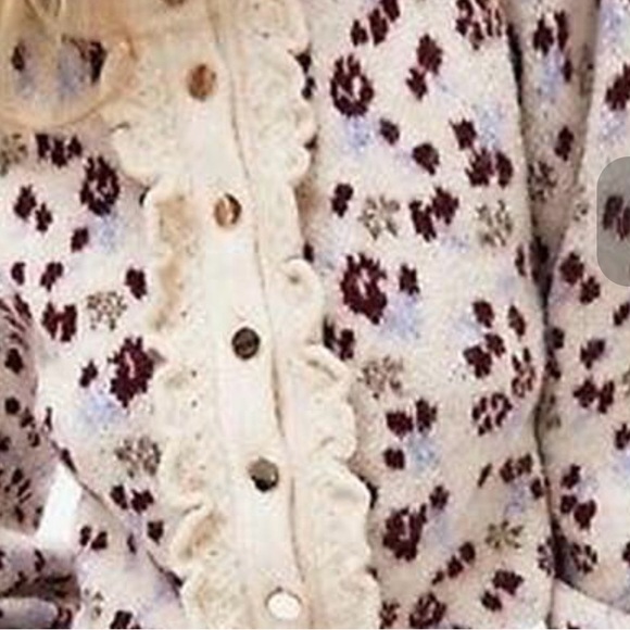 Zara Floral Puff Sleeve Cardigan - Picture 2 of 2